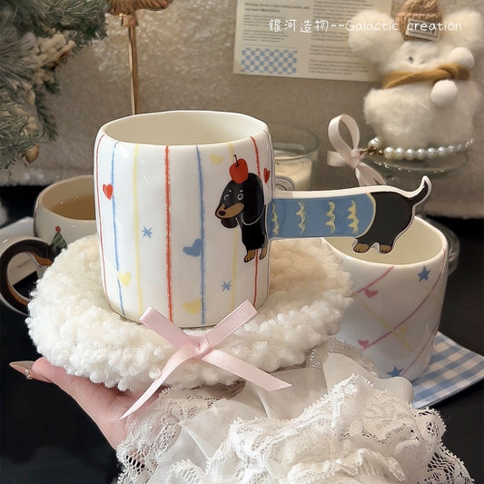 Cute Cartoon Ceramic Mug | Aesthetic Girly Tea Cup