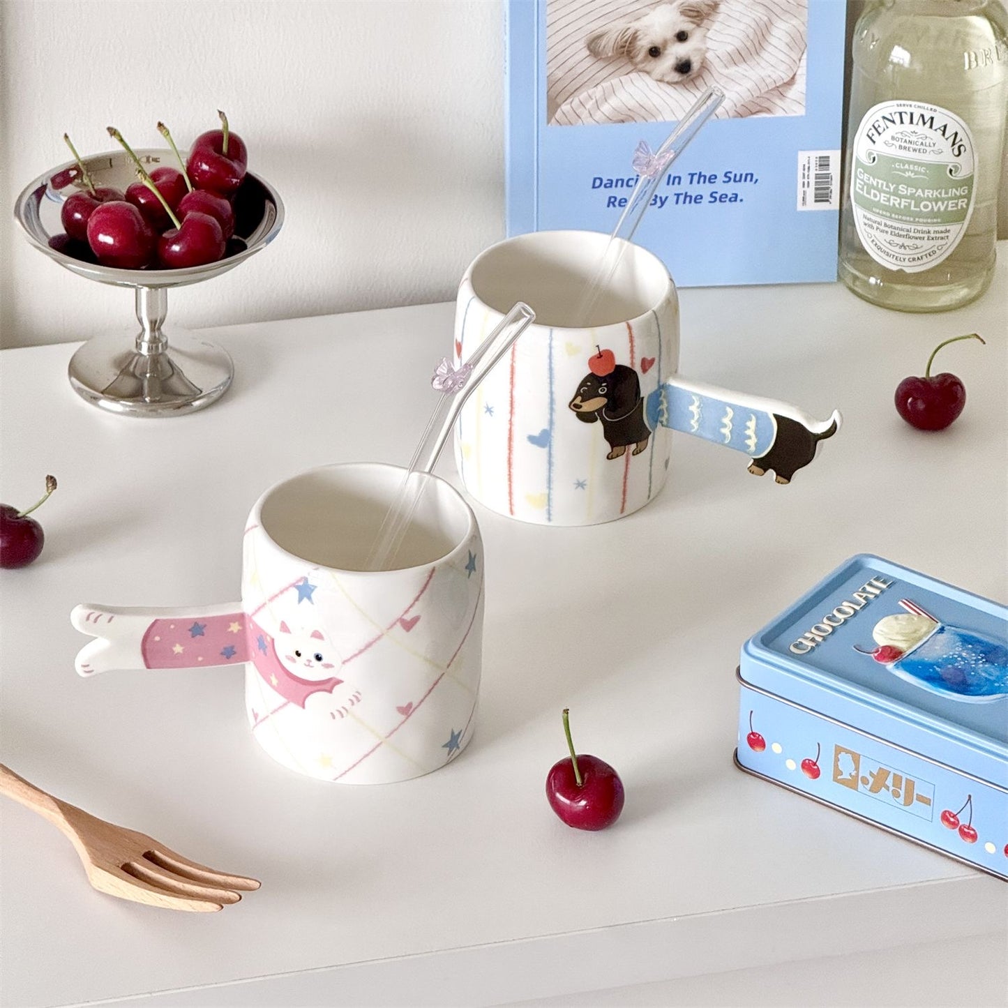 Cute Cartoon Ceramic Mug | Aesthetic Girly Tea Cup