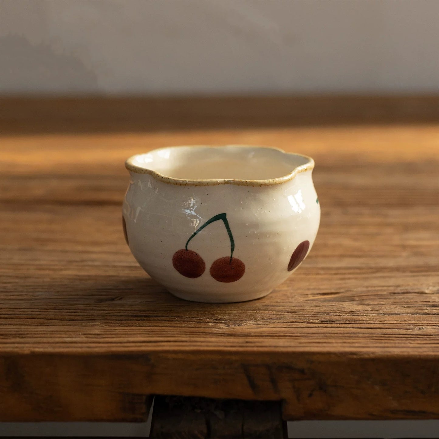 Handmade Japanese-Style Cherry Matcha & Coffee Cup Set