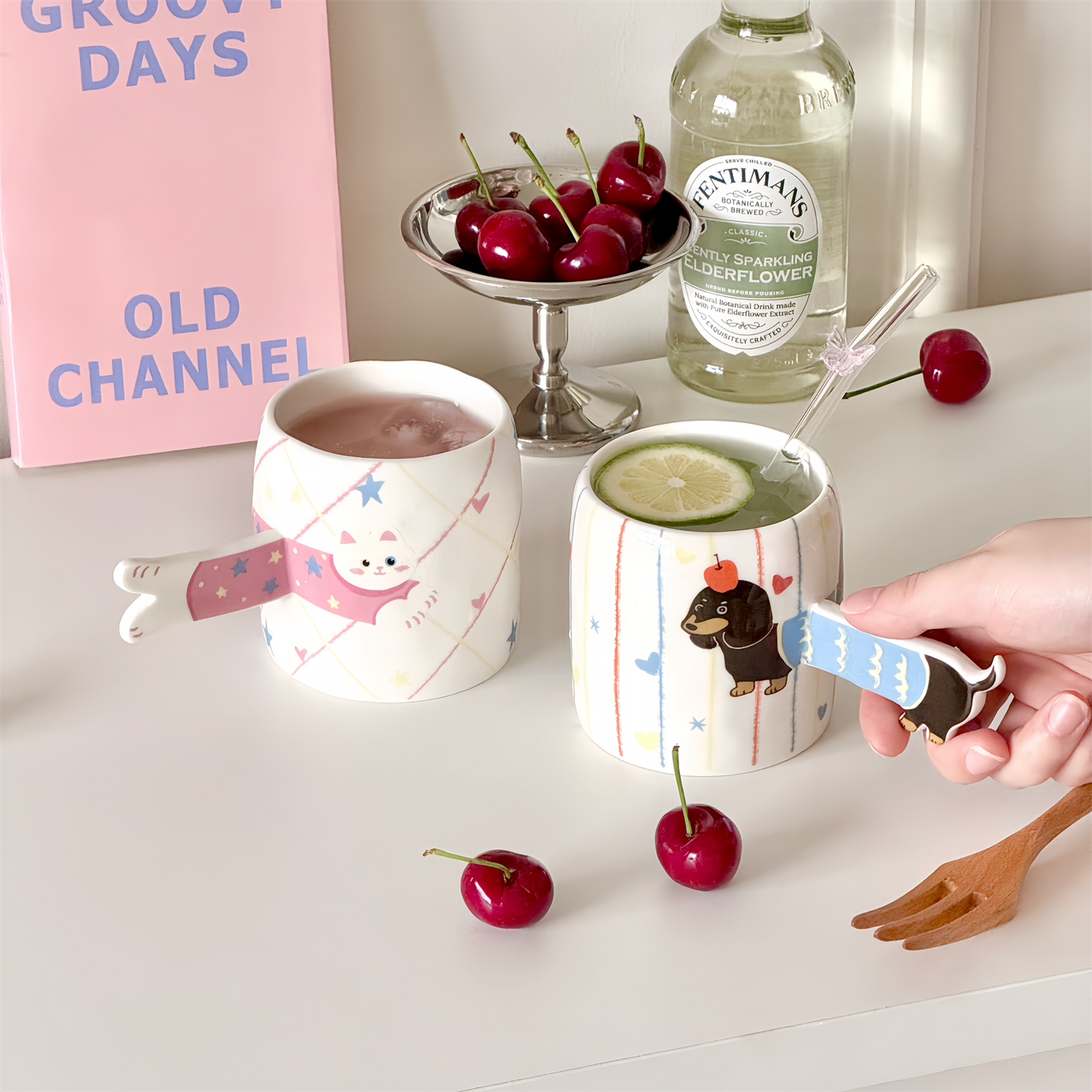 Cute Cartoon Ceramic Mug | Aesthetic Girly Tea Cup