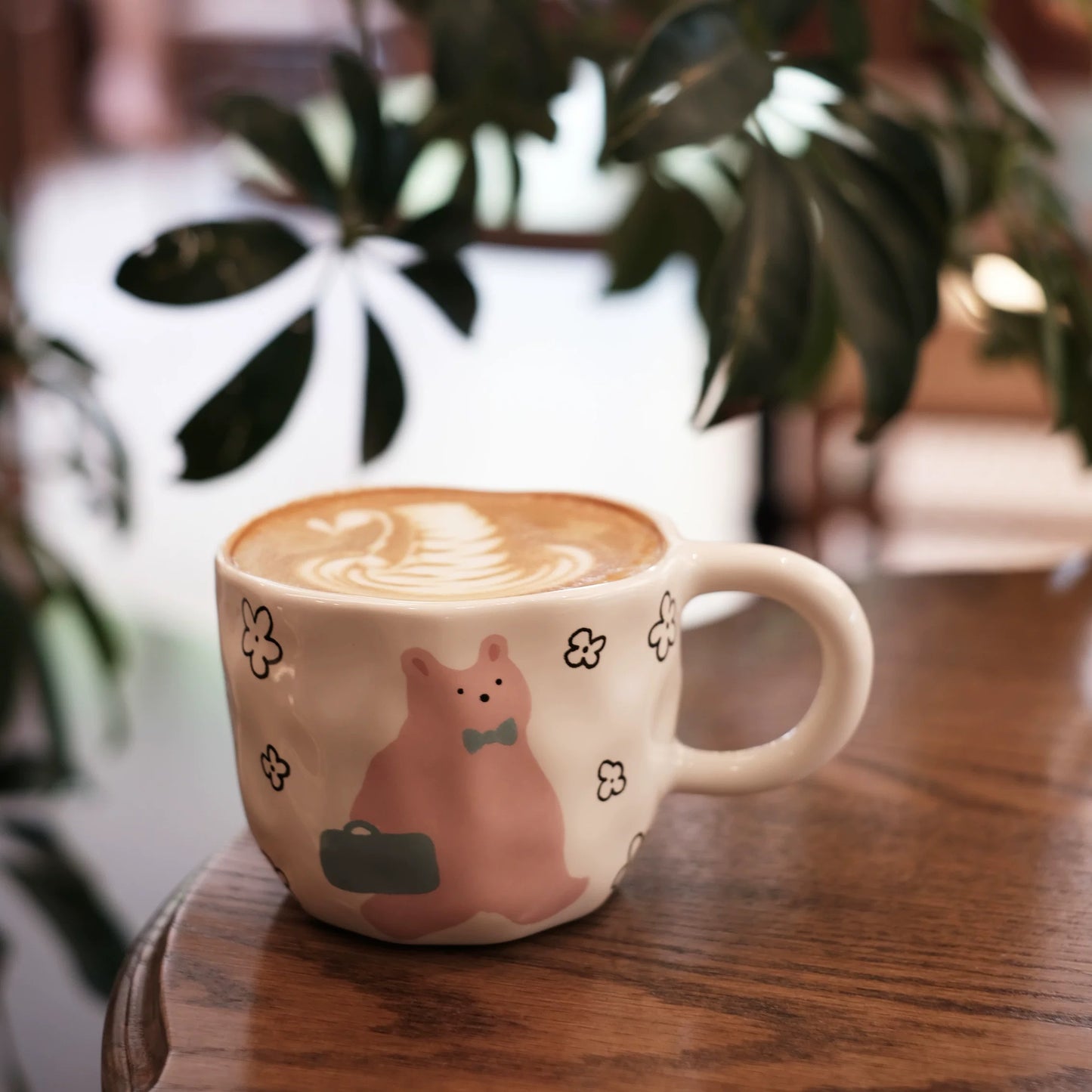 Korean-Style Cute Bear Irregular Ceramic Mug
