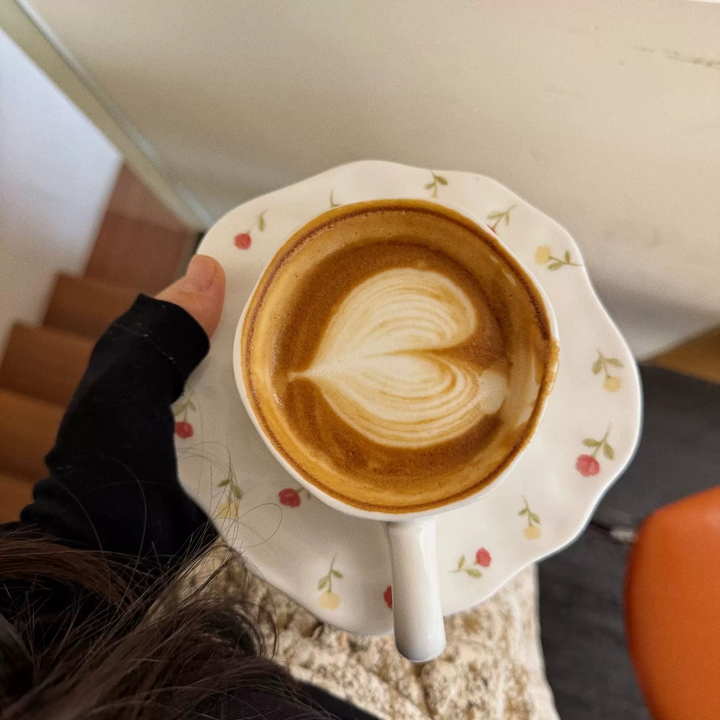 Handmade cup with flowers