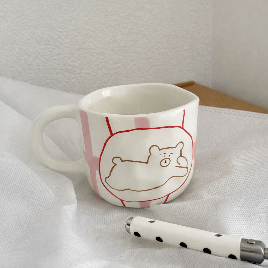 Korean-Style Cute Bear Irregular Ceramic Mug