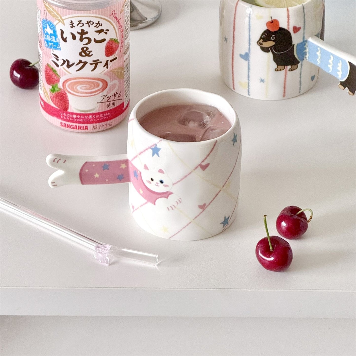 Cute Cartoon Ceramic Mug | Aesthetic Girly Tea Cup