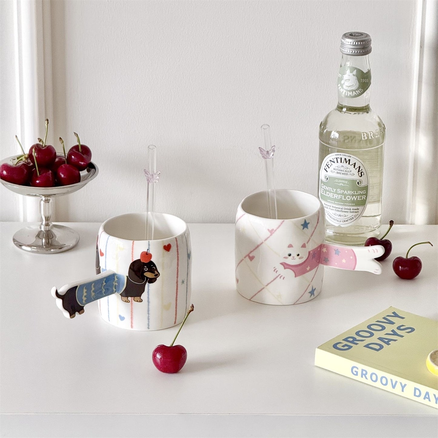 Cute Cartoon Ceramic Mug | Aesthetic Girly Tea Cup