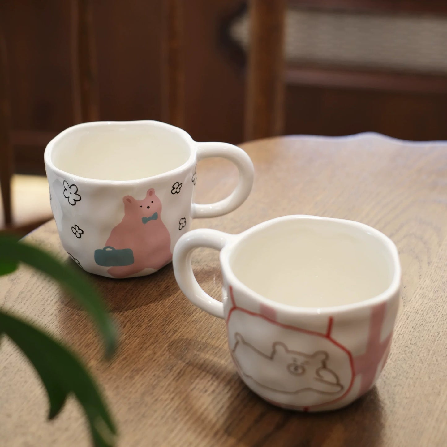 Korean-Style Cute Bear Irregular Ceramic Mug