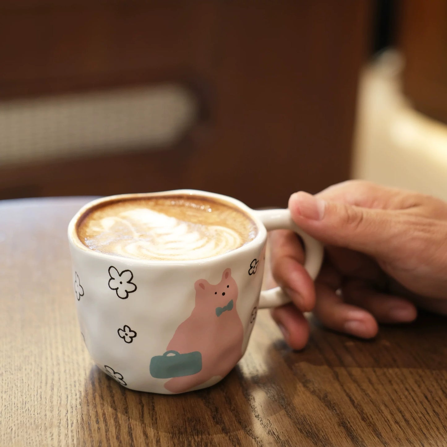 Korean-Style Cute Bear Irregular Ceramic Mug