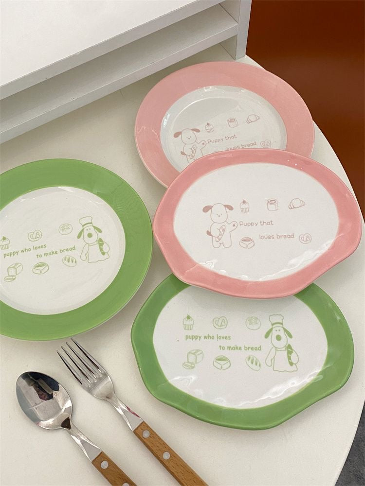 Cute Dog Ceramic Dessert Plate